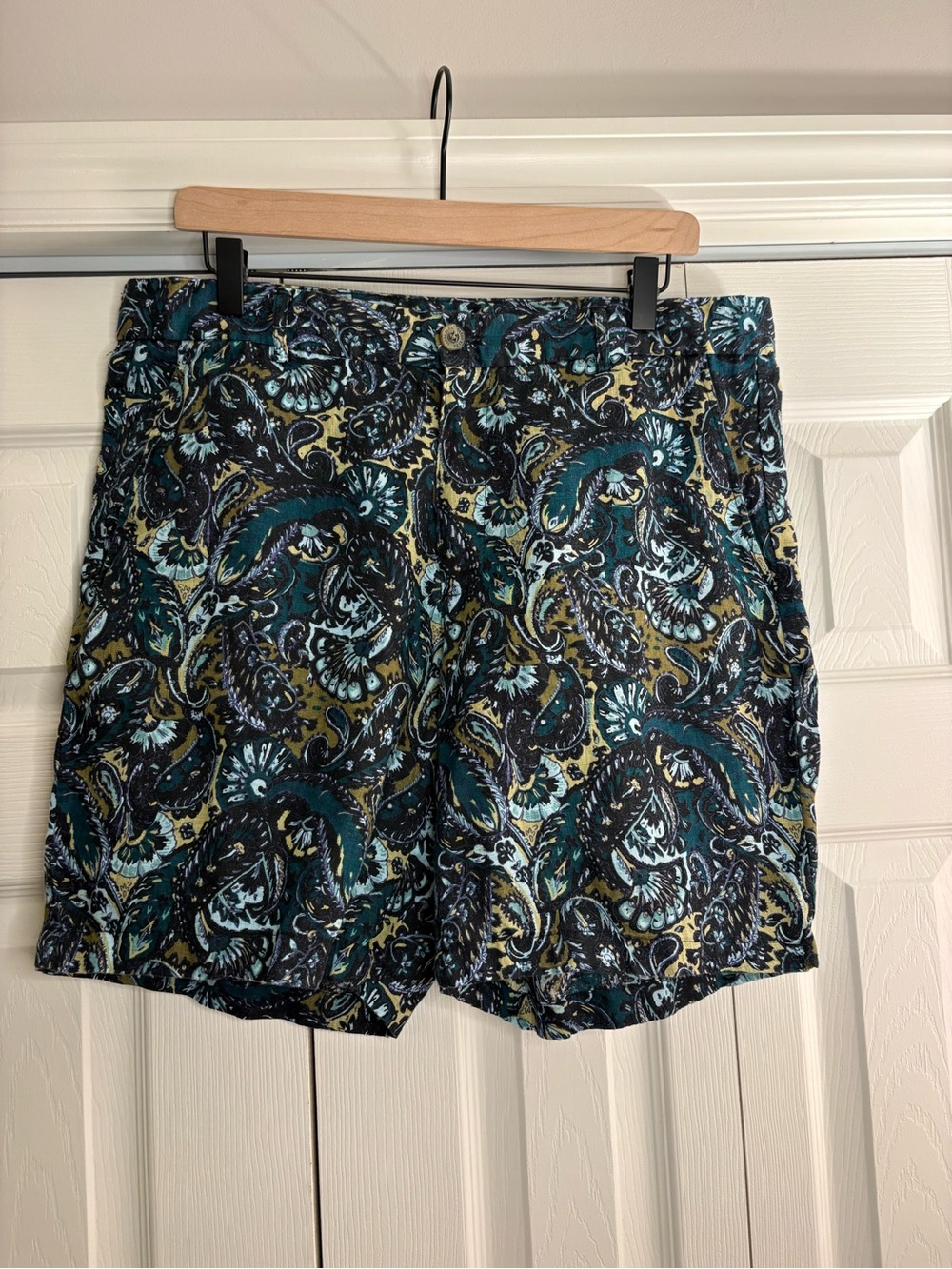 Men’s Tasso Elba linen paisley shorts size 36